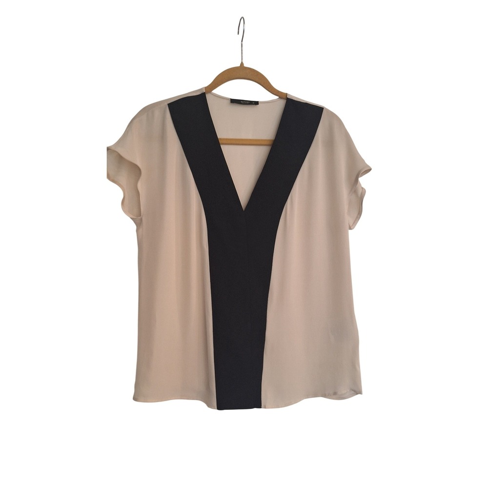 Etro Silk Blend cream black Blouse 42 EUR , 6/8 US